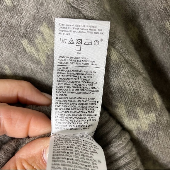 Athleta Merino Wool Crewneck Sweater Hawthorn Animal Print Size Small 982835 - Picture 6 of 7